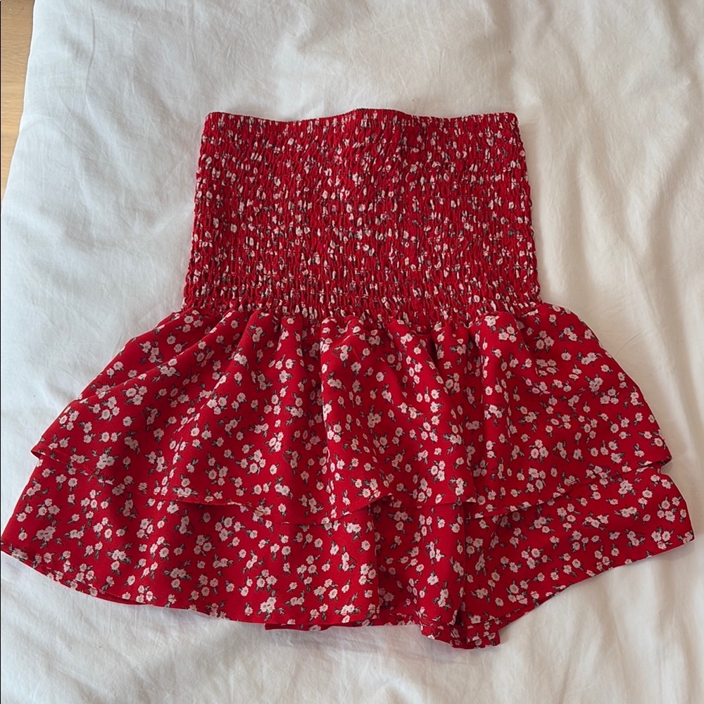 Red Floral Women's Skirt